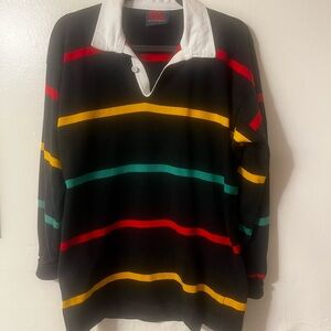 Rugby Crewneck Sweater with Multicolored Stripes